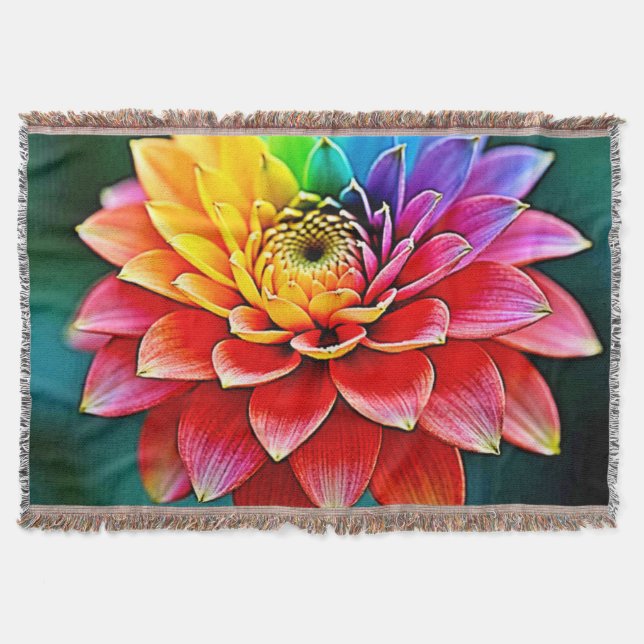 Vibrant Rainbow Petal Dream Art Filt (Framsidan)