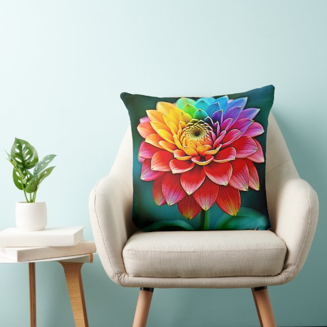 Vibrant Rainbow Petal Dream Art Kudde (Stol)