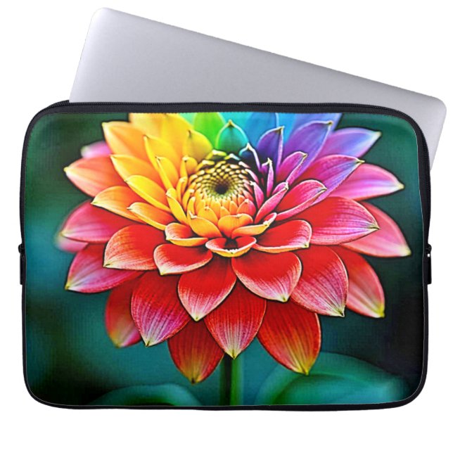 Vibrant Rainbow Petal Dream Art Laptop Fodral (Framsidan)
