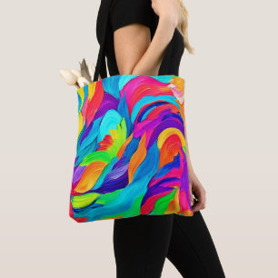 Vibrant Rainbow Swirls Abstrakt Art Tygkasse