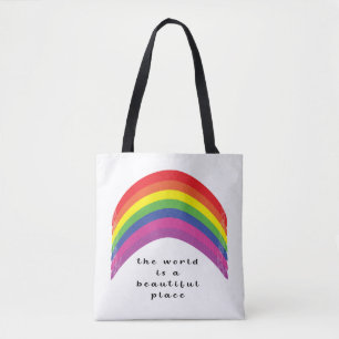 Vibrant Rainbow Tote Bag Tygkasse