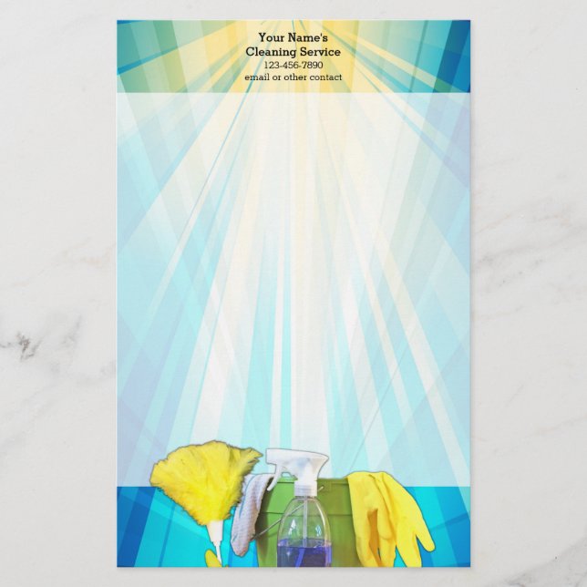 Vibrant Rays-Anpassningsbarna Städning service för Brevpapper (Framsida)