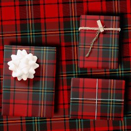 Vibrant Red and Black Scottish Tartan Plaid