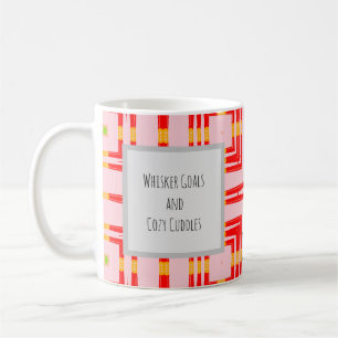 Vibrant Red and Rosa Modern Geometric Kor design Kaffemugg