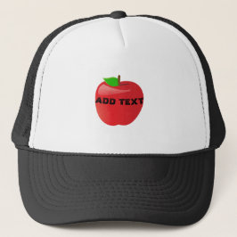 Vibrant Red Apple Image Printed in Center ADD TEXT Keps