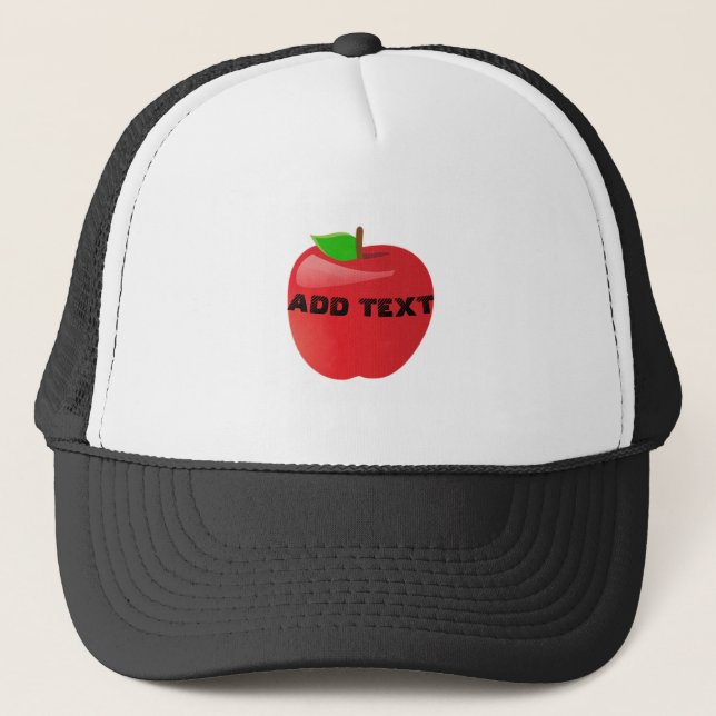 Vibrant Red Apple Image Printed in Center ADD TEXT Keps (Framsida)