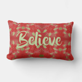 Vibrant Red Blommigt Cushion Lumbarkudde