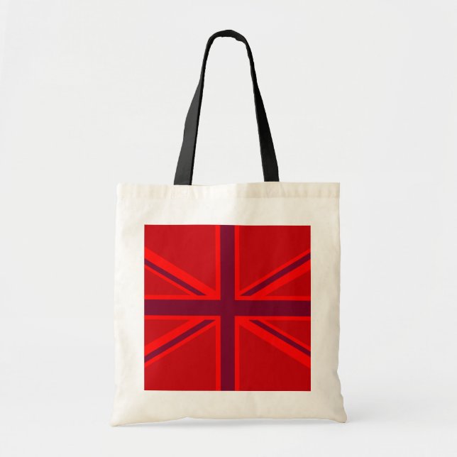 Vibrant Red British Union Jack Flagga Tygkasse (Framsidan)