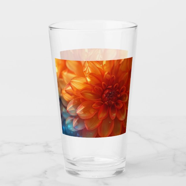 Vibrant Red Dahlia Flower Glass Tumbler Glaskopp (Framsida)