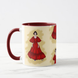 Vibrant Red Dress with Sculptural Movement Style Mugg