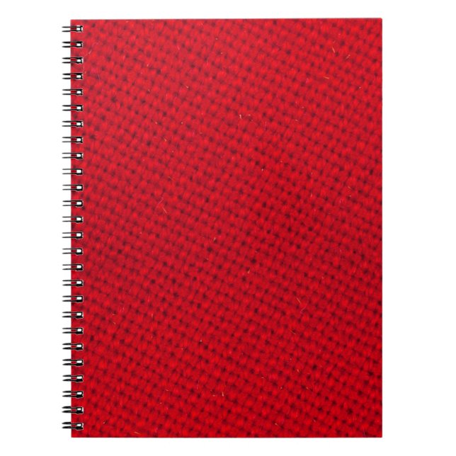 Vibrant Red Fabric Struktur Anteckningsbok (Framsidan)