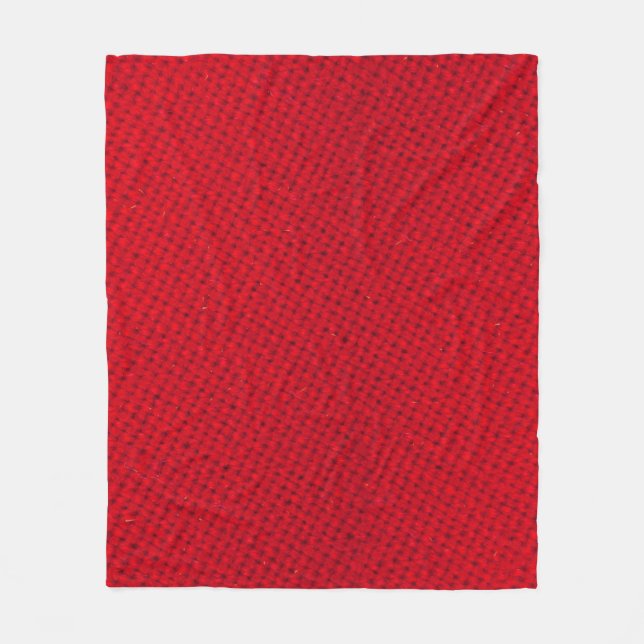 Vibrant Red Fabric Struktur Fleecefilt (Framsidan)