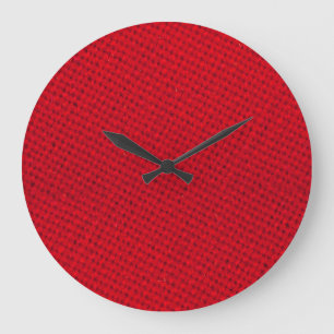 Vibrant Red Fabric Struktur Stor Klocka