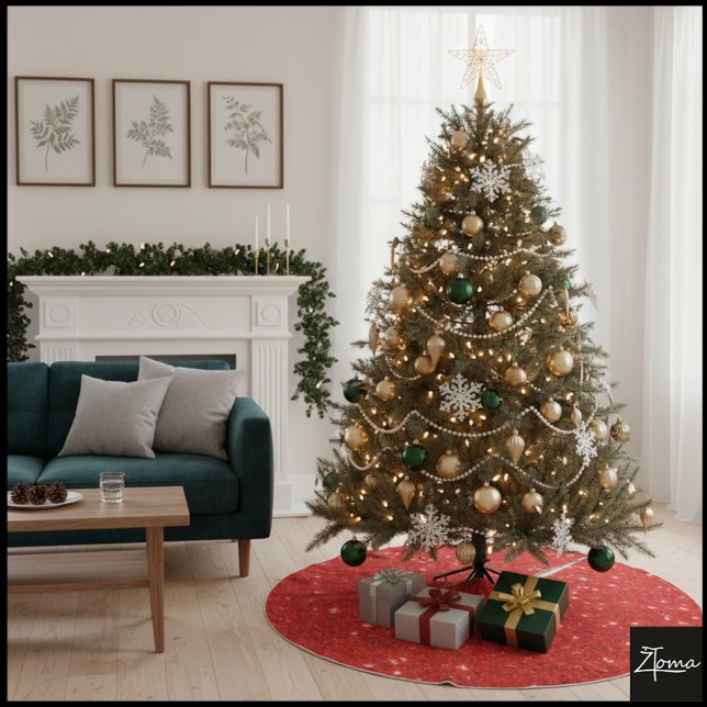 Vibrant Red Glitter Seamless Texture Background Julgransmatta Borstad Polyester (Skapare uppladdad)