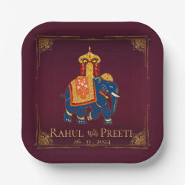 Vibrant Red Guld Mandala indisk bröllopsfest