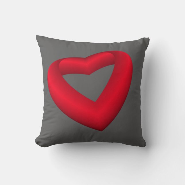 Vibrant Red Heart Kudde (Framsida)