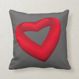 Vibrant Red Heart Kudde
