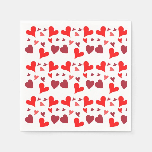 Vibrant red hearts background pappersservett (Framsidan)