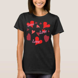 Vibrant red hearts background t shirt