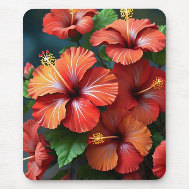 Vibrant Red Hibiscus Flowers-76894 Musmatta (Framsidan)