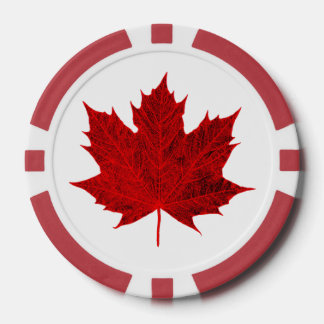 Vibrant Red Maple Löv/CANADA Poker Marker