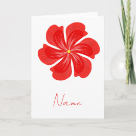 Vibrant Red Petal Bloom - Minimalist Floral Art Kort