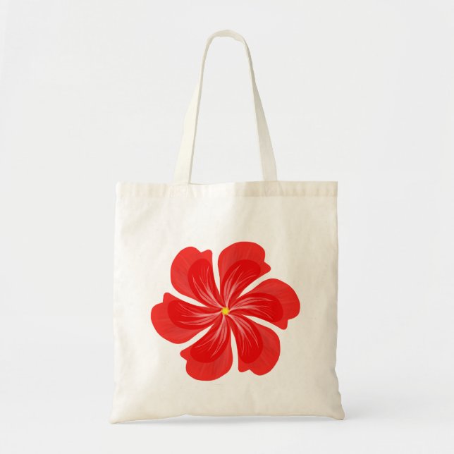 Vibrant Red Petal Bloom - Minimalist Floral Art Tygkasse (Framsidan)