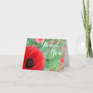 Vibrant Red Poppy - tackkort