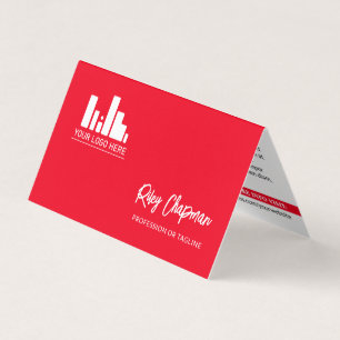 Vibrant Red QR Code Photo Social Media Icons Visitkort