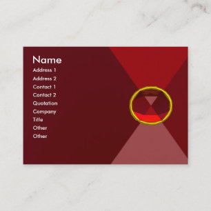 VIBRANT RED RUBY GEMSTONE Abstrakt Geometric Visitkort