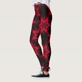 Vibrant Red Star Leggings