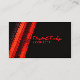 Vibrant Red Trails on Dark Canvas Visitkort