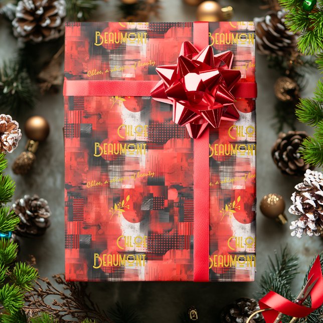 Vibrant Red Urban Inspired Gift Wrap Presentpapper (Skapare uppladdad)