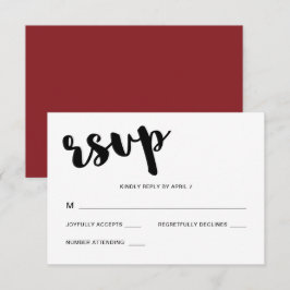 Vibrant Red Whimsical Typography Bröllop OSA Kort