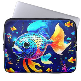 Vibrant Reef-fiskdesign Laptop Fodral