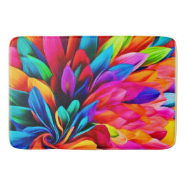 Vibrant regnbågsblomma, Abstrakt Badrumsmatta