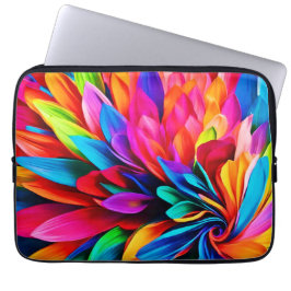 Vibrant regnbågsblomma, Abstrakt Laptop Fodral