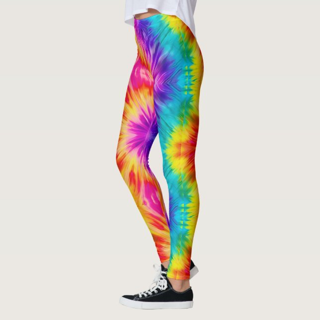 Vibrant regnbågsfärg leggings (Vänster)