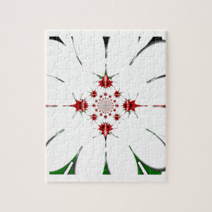 Vibrant Republic of Kenya Shield Flagga Kaleidosco Pussel