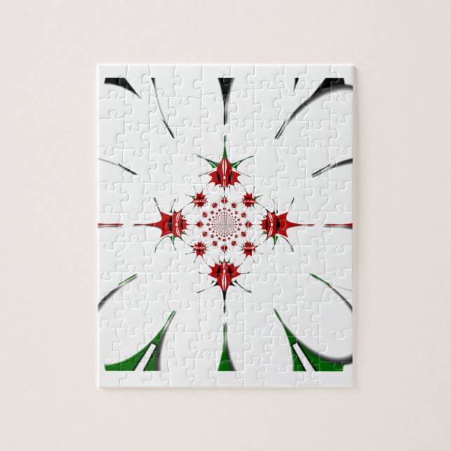 Vibrant Republic of Kenya Shield Flagga Kaleidosco Pussel (Vertikal)