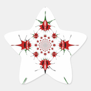 Vibrant Republic of Kenya Shield Flagga Kaleidosco Stjärnformat Klistermärke