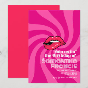 Vibrant Retro Birthday Celebration Tema Inbjudningar