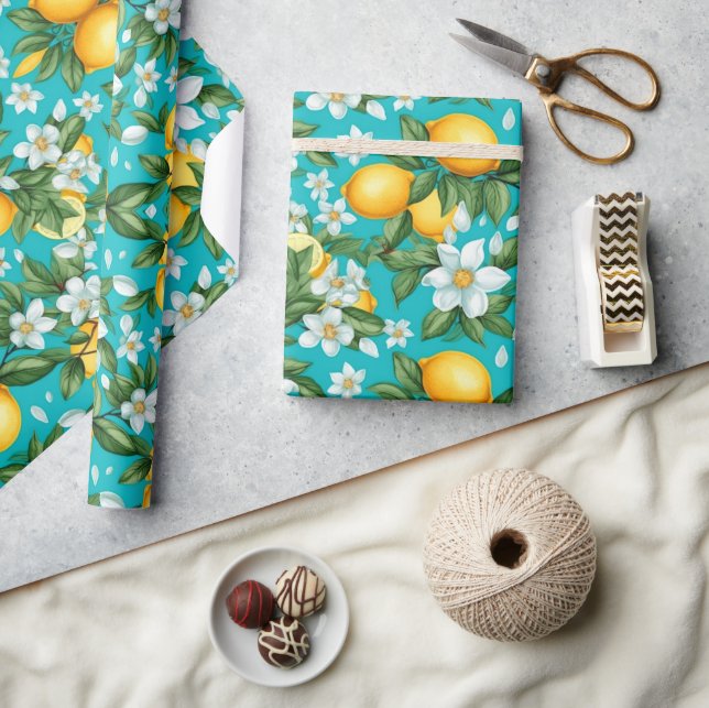 Vibrant Retro Citrus Medley jul Presentpapper (Hantverk)