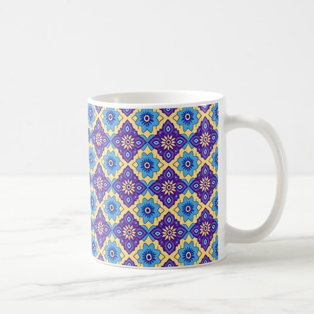 Vibrant retro Geometric-Blommönster Kaffemugg (Höger)