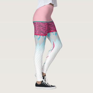 Vibrant retro Geometric Rosa och cyan Print Leggin Leggings