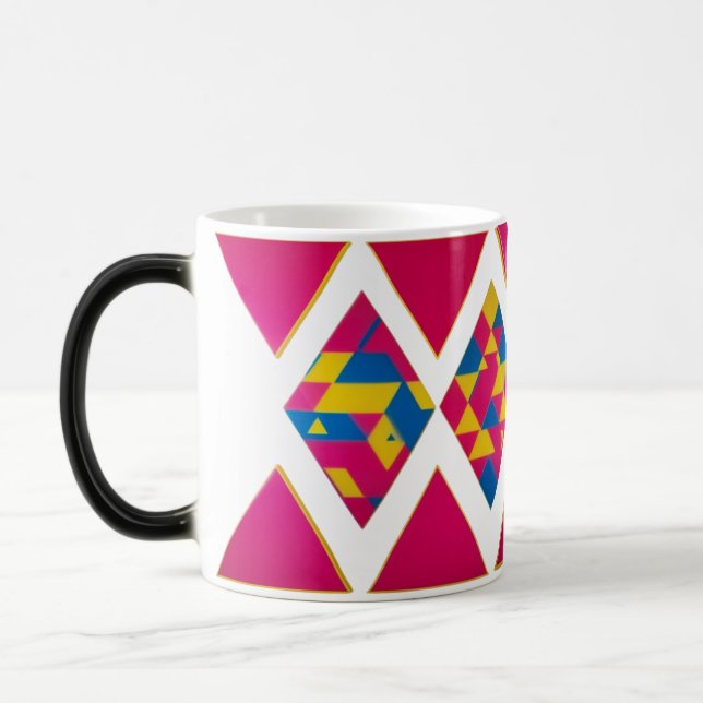Vibrant retro Geometric Triangles - Morphing Mugg (Vänster)