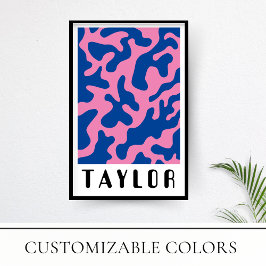 Vibrant Retro Minimalist Funky Mönster Poster