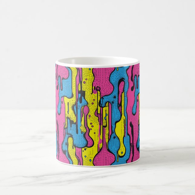 "Vibrant Retro Pop Art Drift Mönster Kaffemugg (Center)