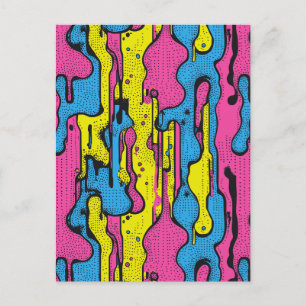 "Vibrant Retro Pop Art Drift Mönster Vykort