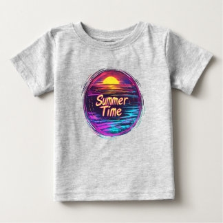 Vibrant Retro ”Sommar Tid” Solnedgång T-Shirt